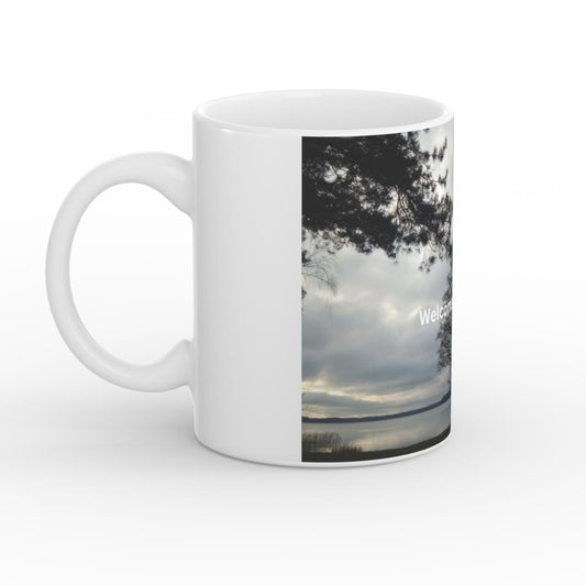 White Glossy Mug-Welcome to Lake Plateliai