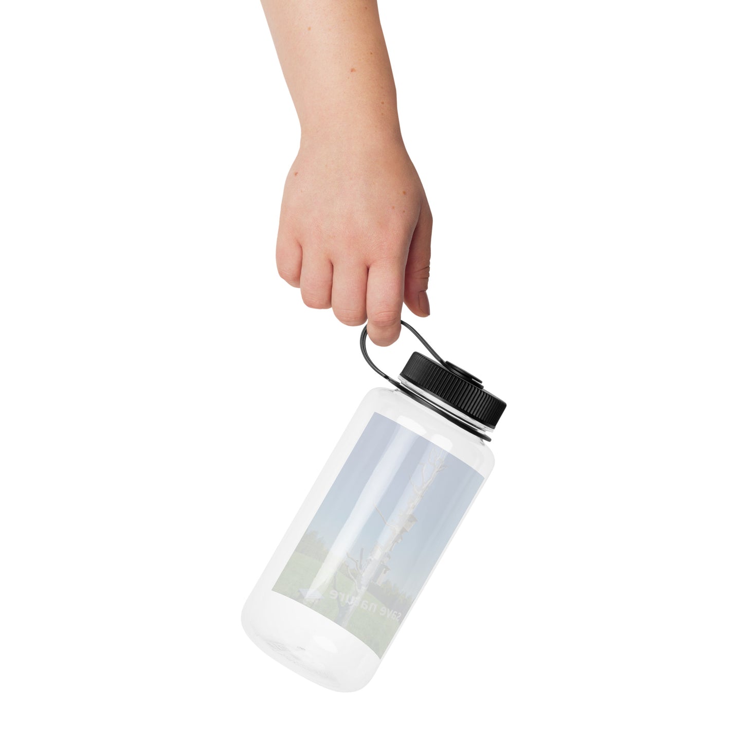 Wide mouth plastic water bottle-save nature